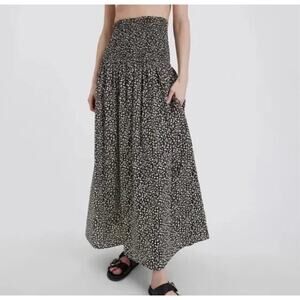 Solid & Striped x Sofia Richie Grainge Smocked Floral Cotton Maxi Zaria Skirt XS
